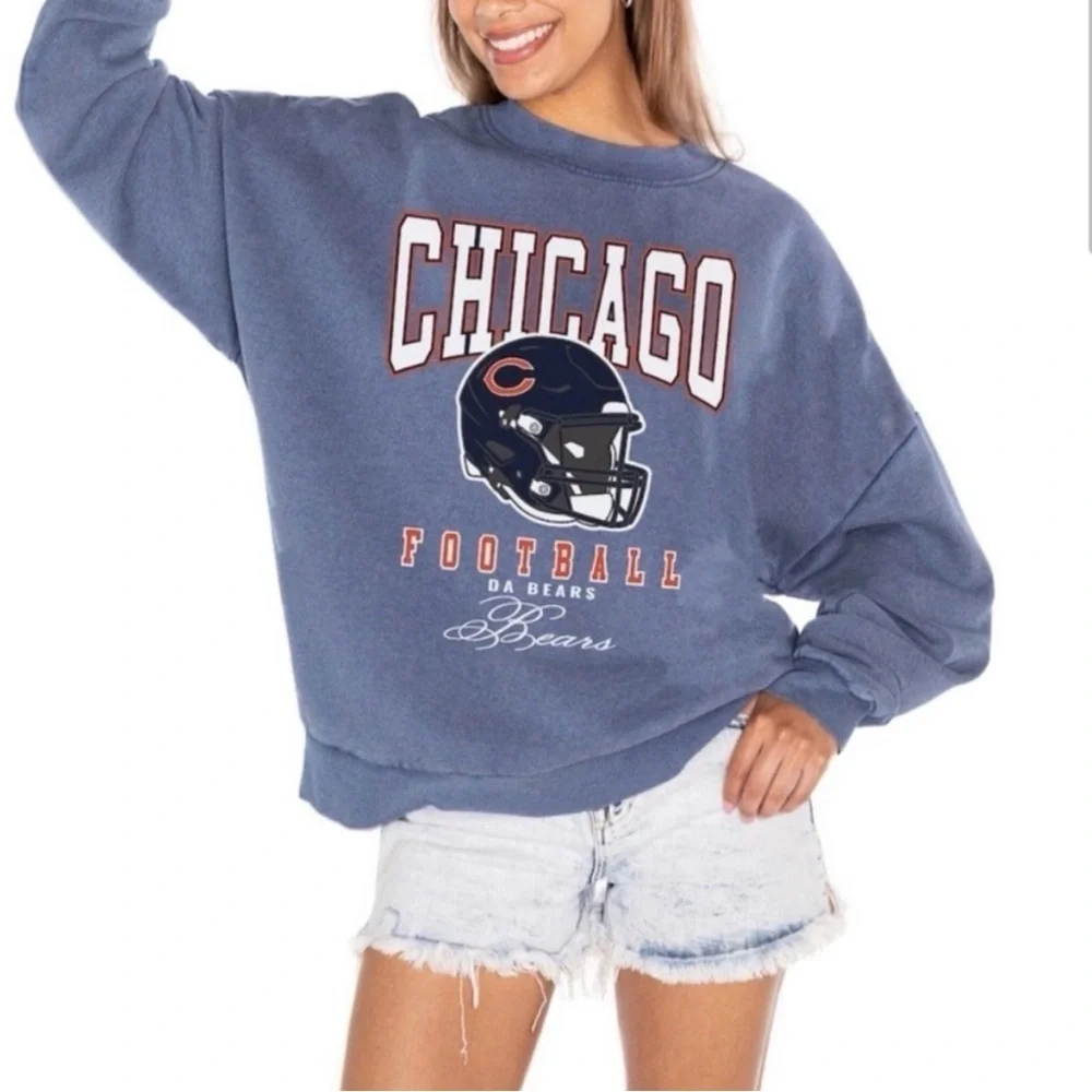 Chicago Bears Blue Oversized Women’s Sweatshirt in Size Large